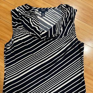 CHAPS Sleeveless Top Size L Navy/White